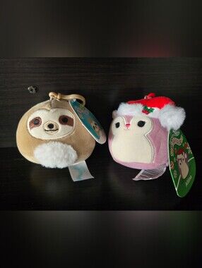 Squishmallows Small Pets Plush Keychain - Pink Sloth